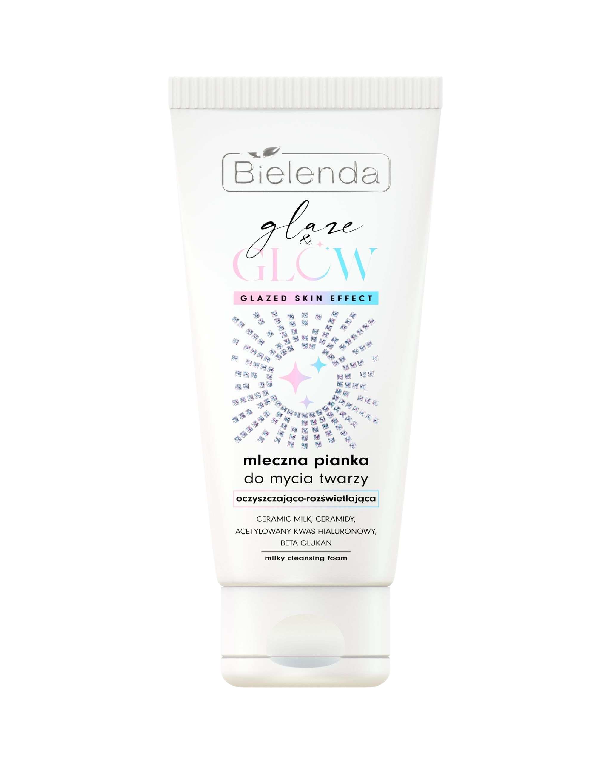 BIELENDA - GLAZE & GLOW MLECZNA PIANKA DO MYCIA TWARZY 135g