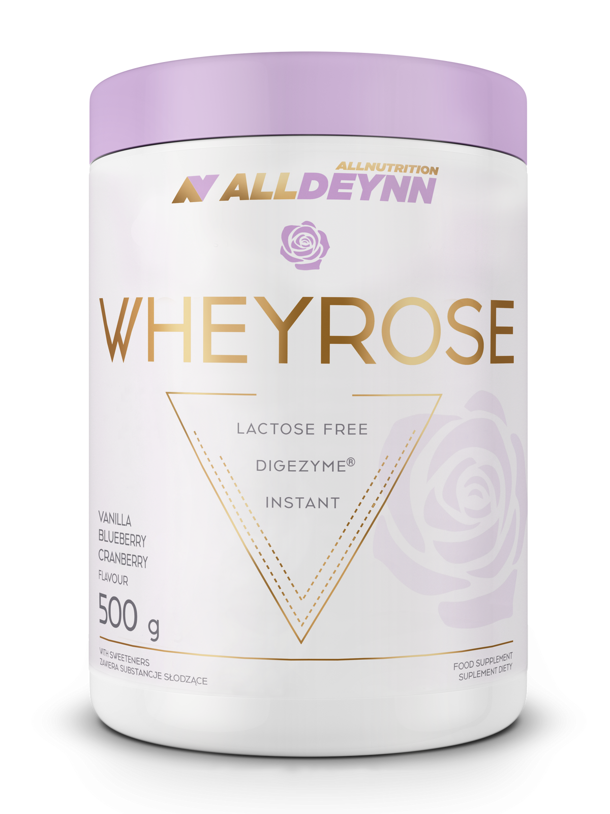 ALLDEYNN - WHEYROSE (PROTEIN POWDER) VANILLA / BLUEBERRY with FREEZE-DRIED CRANBERRY 500g