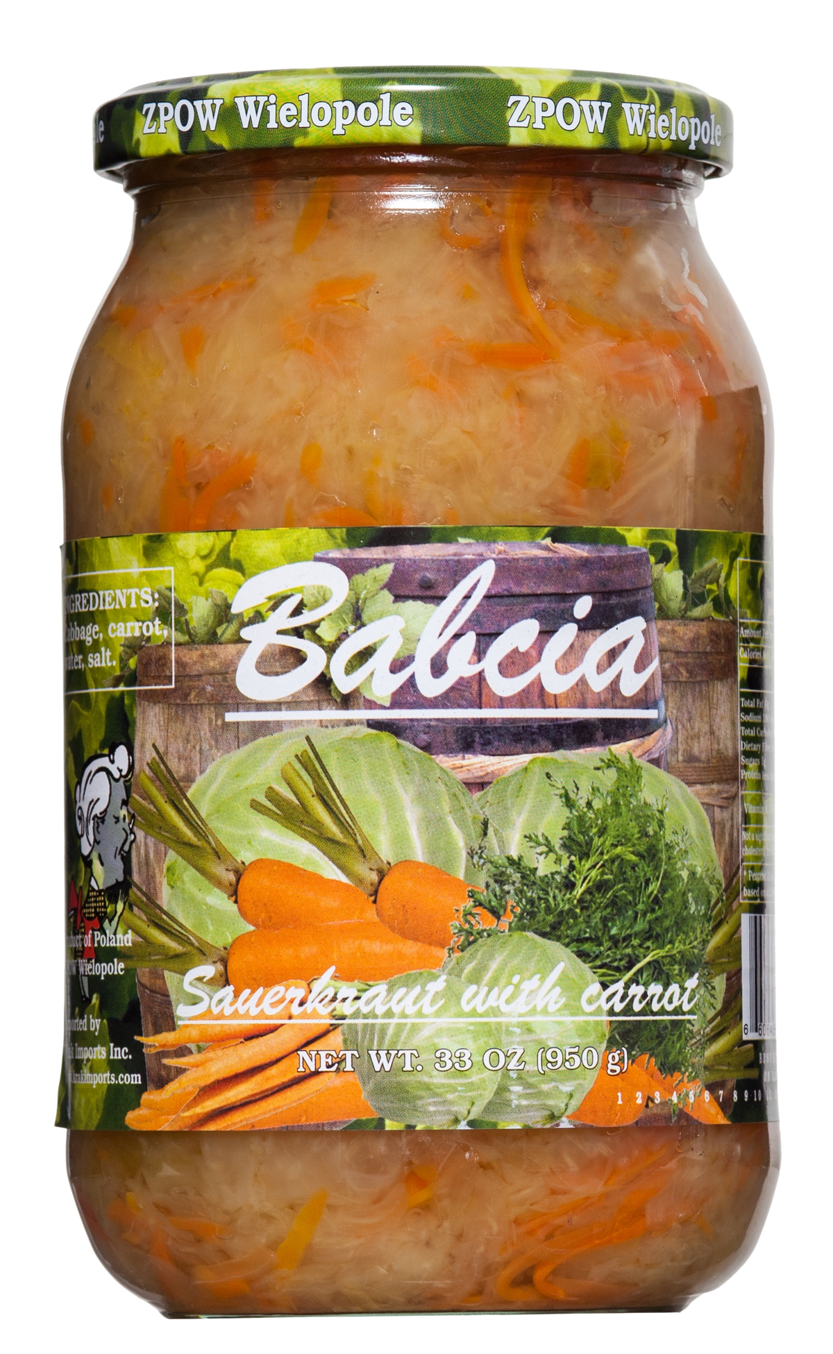 BABCIA SAUERKRAUT WITH CARROT 30oz  *6 PACK*