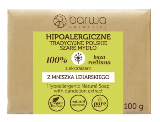 BARWA - MYDLO W KOSTCE HIPOALERGICZNE SZARE Z MNISZKEM 100g