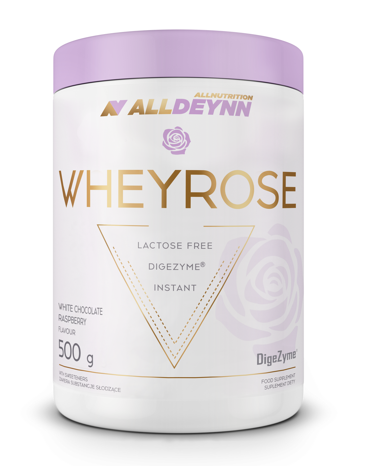 ALLDEYNN - WHEYROSE (PROTEIN POWDER) WHITE CHOCOLATE with FREEZE DRIED RASPBERRIES 500g
