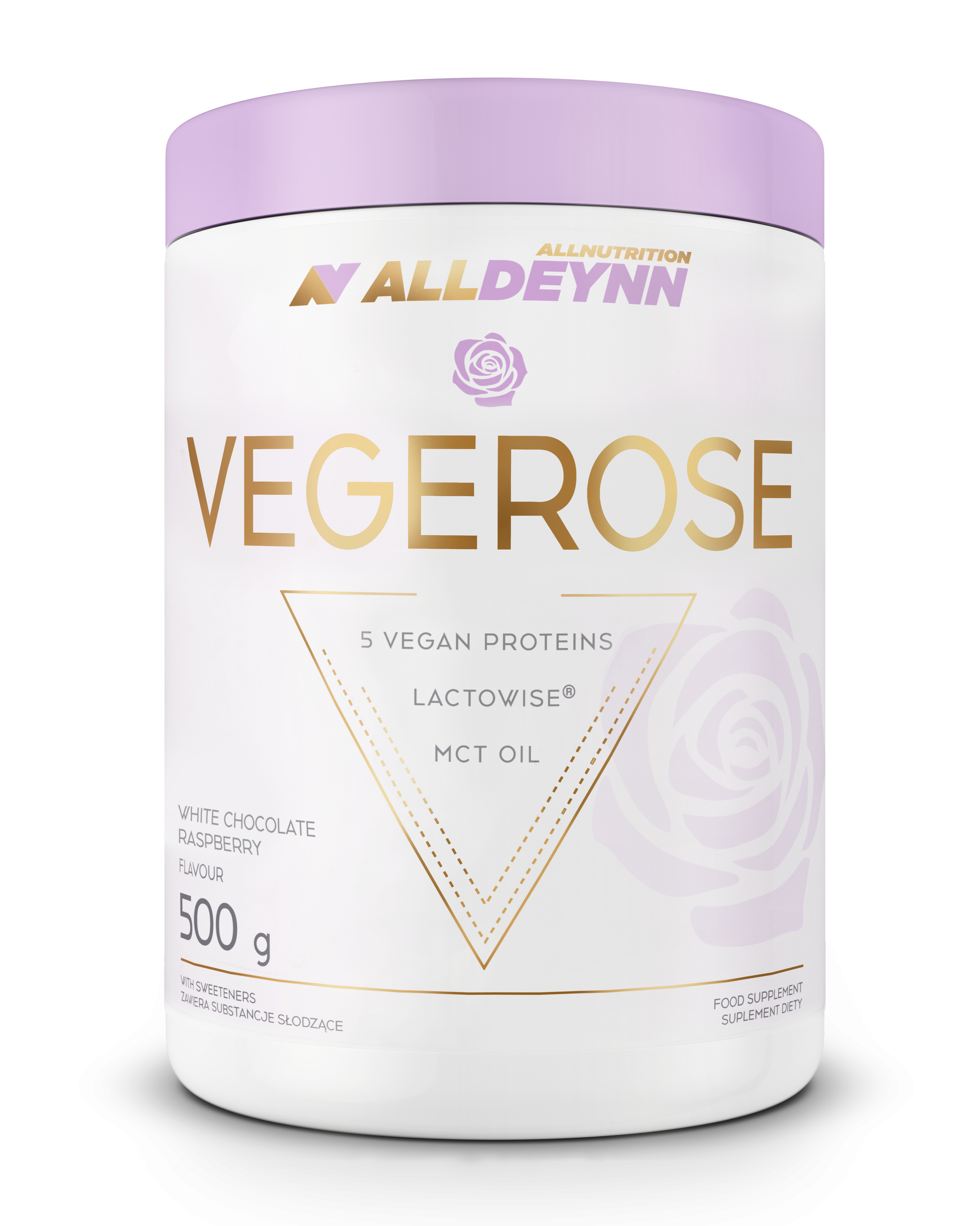 ALLDEYNN - VEGEROSE (PLANT BASED PROTEIN) WHITE CHOCOLATE & RASPBERRY 500g